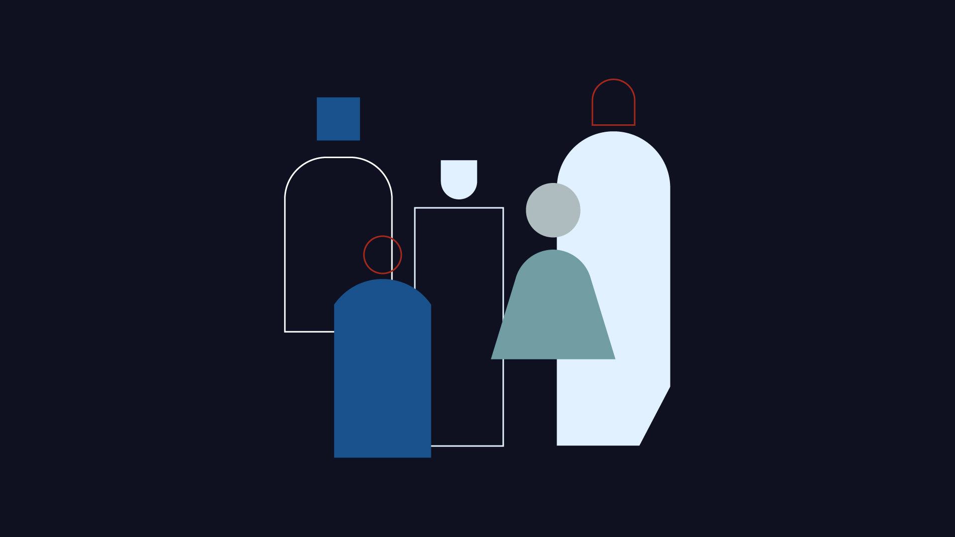 Illustration on a dark navy background